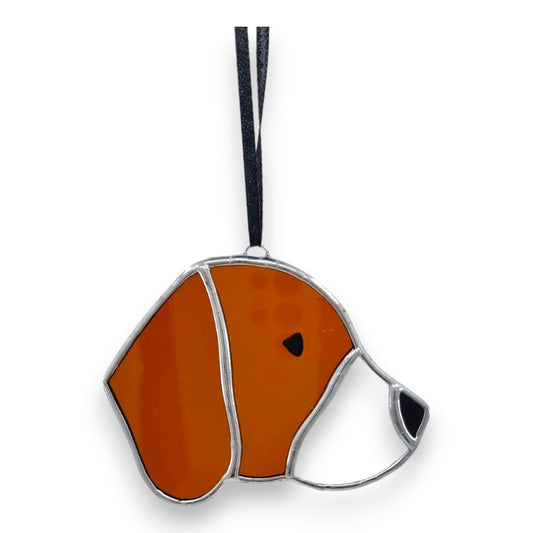 Dog - Beagle Head (Amber Ear) Hanger - Stained Glass