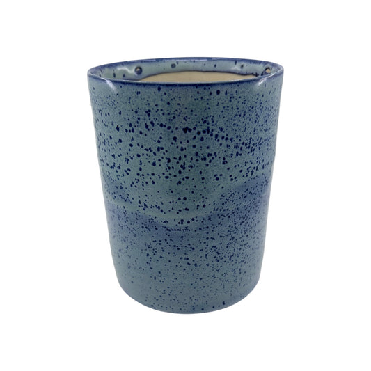 Utencil Holder/Large Vase - Speckled Blue