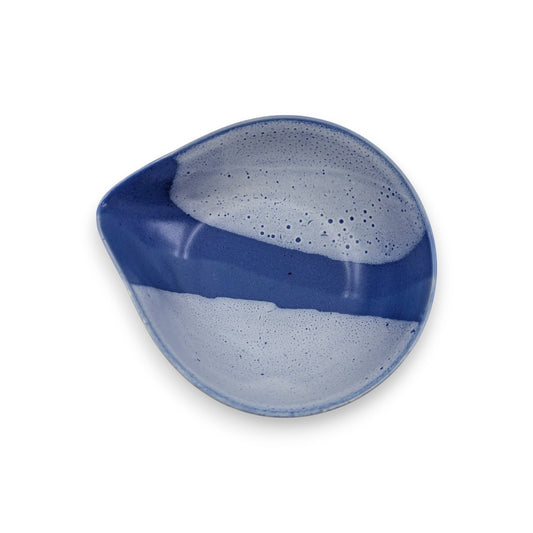 Spouted Bowl - Large - Speckled Blue & Blue Stripe