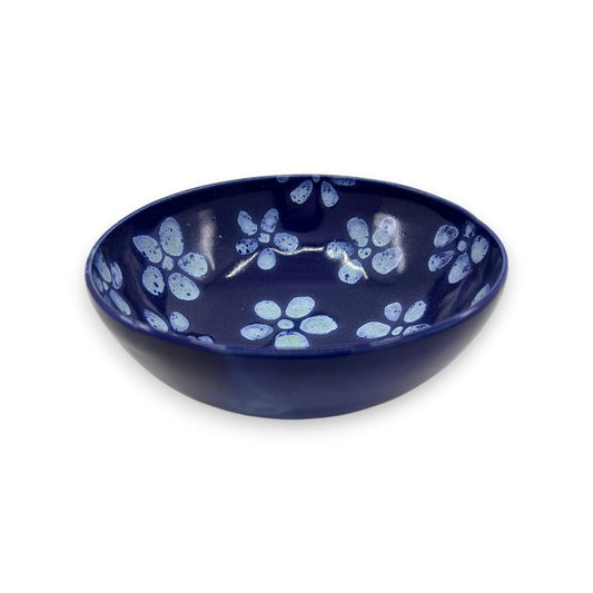 Pudding Bowl - Blue With Flowers