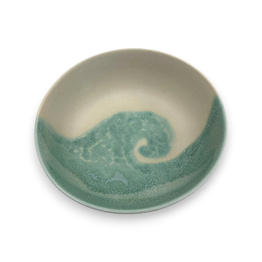 Bowl - Turquoise & Cream Wave