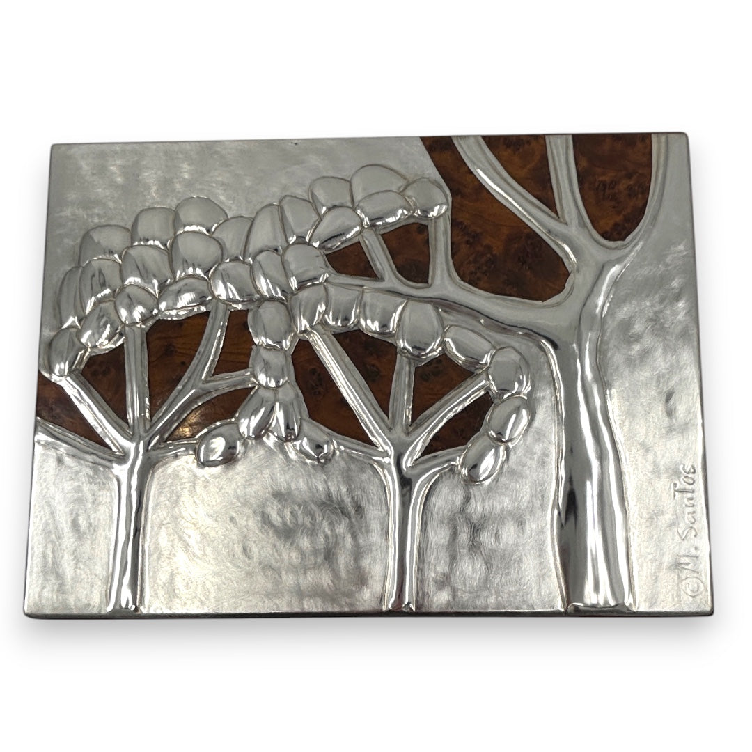 In The Forest (2 section - Large) - Wood and Pewter Box