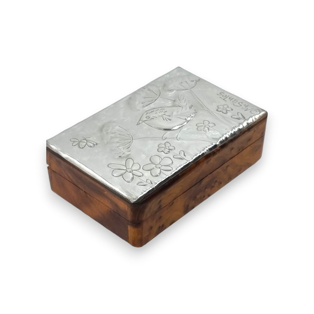 Wren (2 section) - Wood and Pewter Box