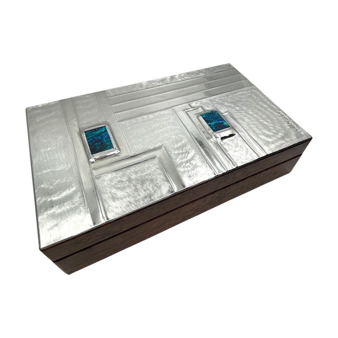 Cubist (20+2 sections) - Wood and Pewter Box