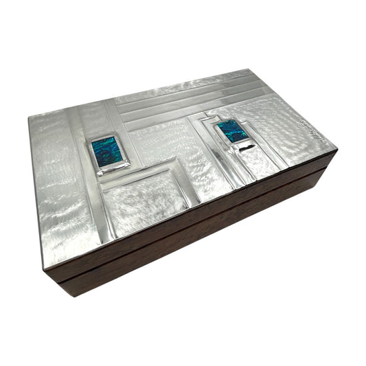 Cubist (20+2 sections) - Wood and Pewter Box