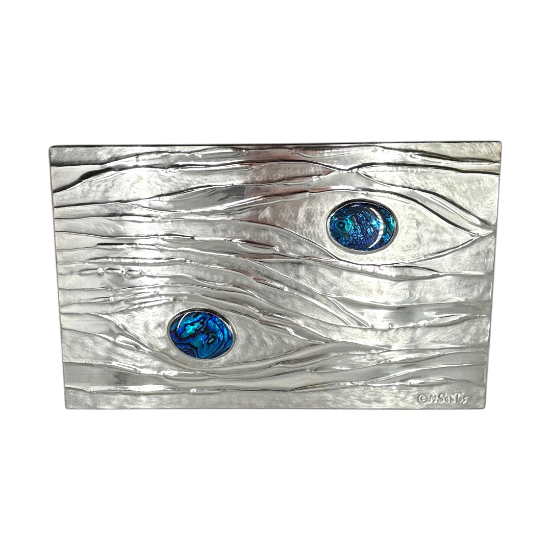 Water Pebbles & Abalone Shell (20 + 2) - Wood and Pewter Box