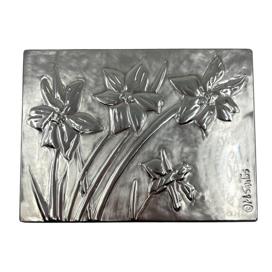 Daffodils (2 section - Large) - Wood and Pewter Box