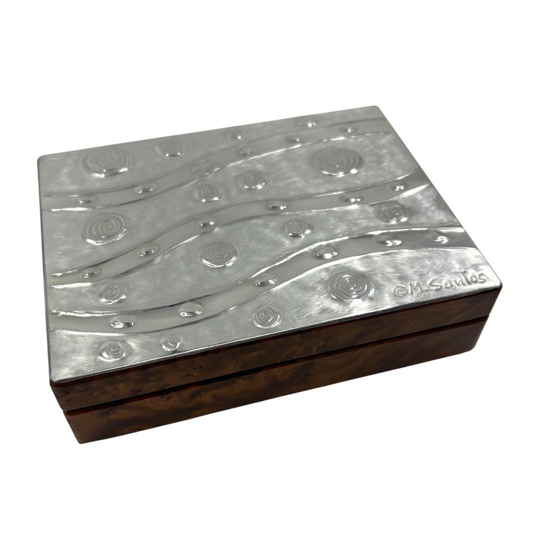 Stones (2 section - Large) - Wood and Pewter Box