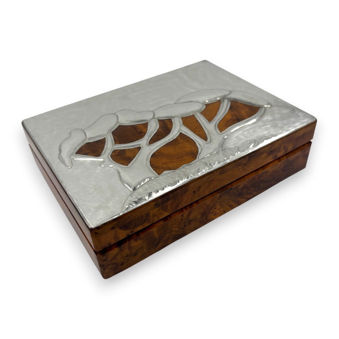 Fallen Trees (2 section - Large) - Wood and Pewter Box