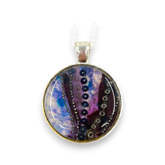Small Circular Pendant - Blue & Purple