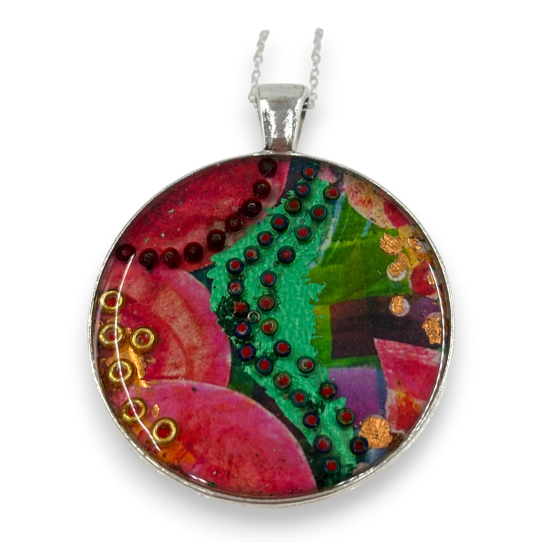 Large Circular Pendant - Multi-Coloured