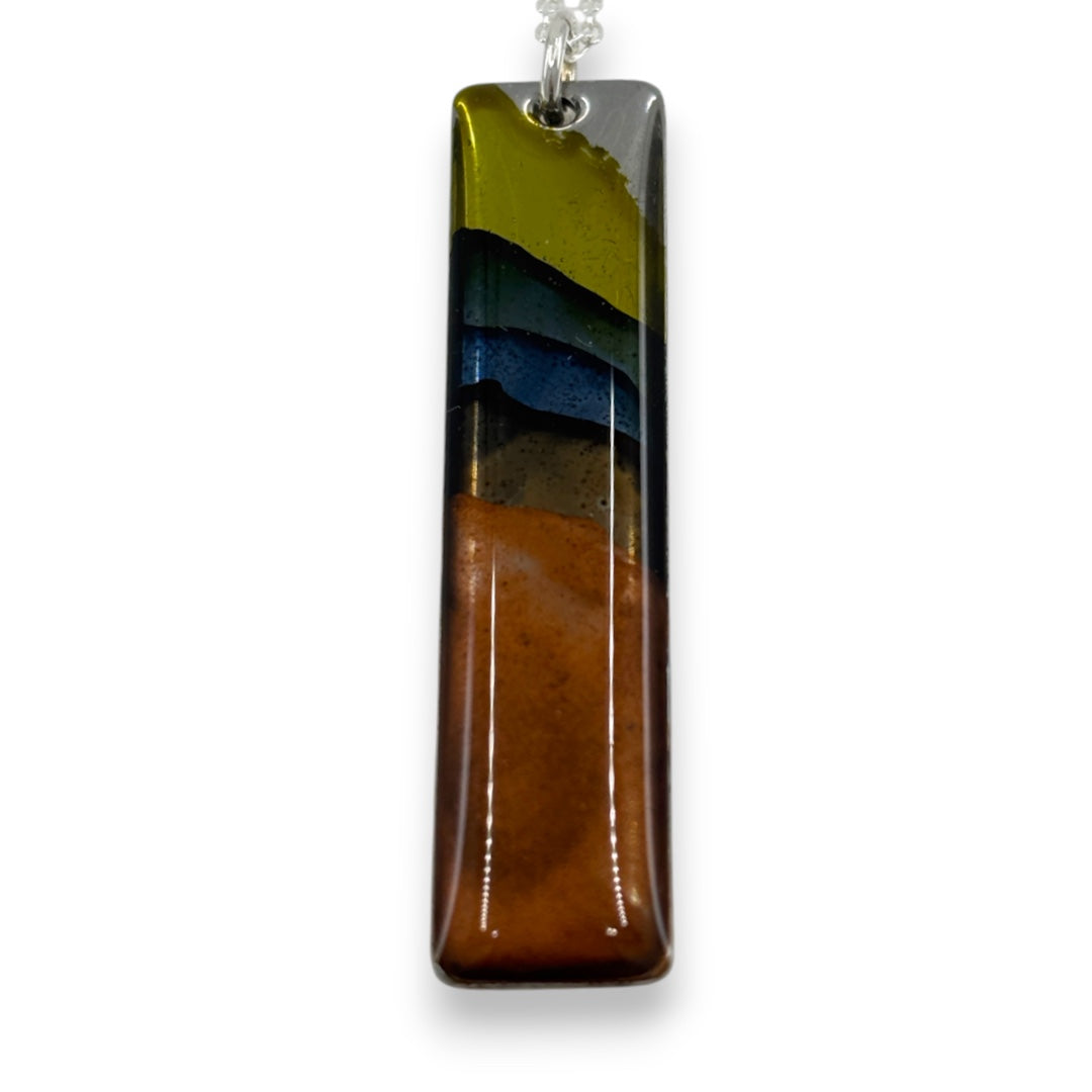 Inky Pendant - Yellow, Green, Blue & Copper
