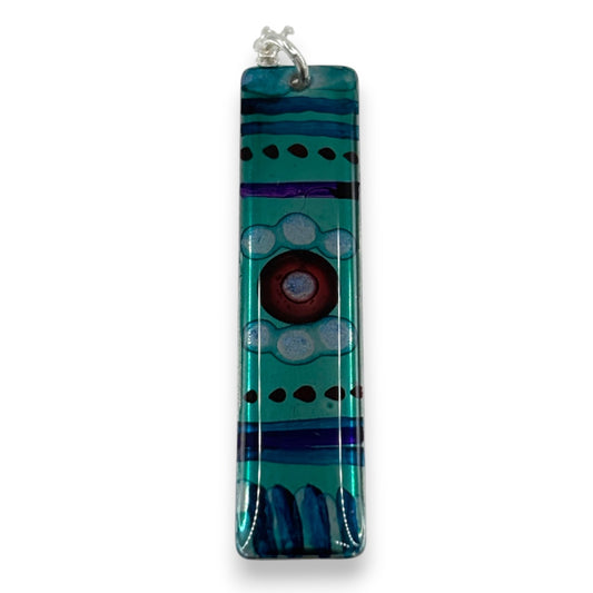 Inky Pendant - Turquoise, Green & Purple