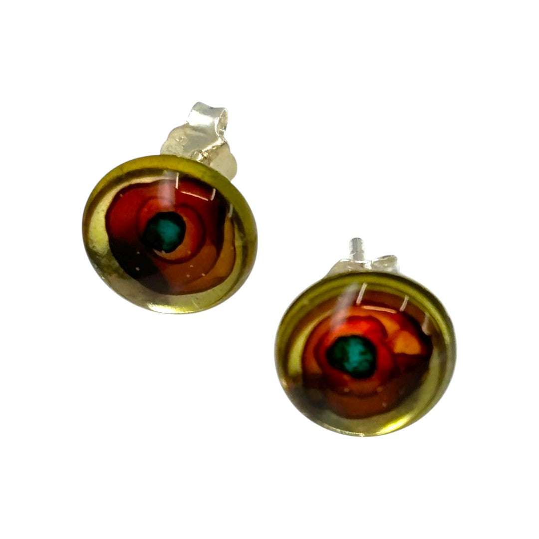 Inky Stud Earrings - Orange & Yellow