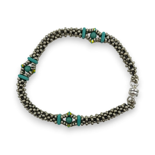 Craw Windows- Bracelet - Turquoise & Pewter