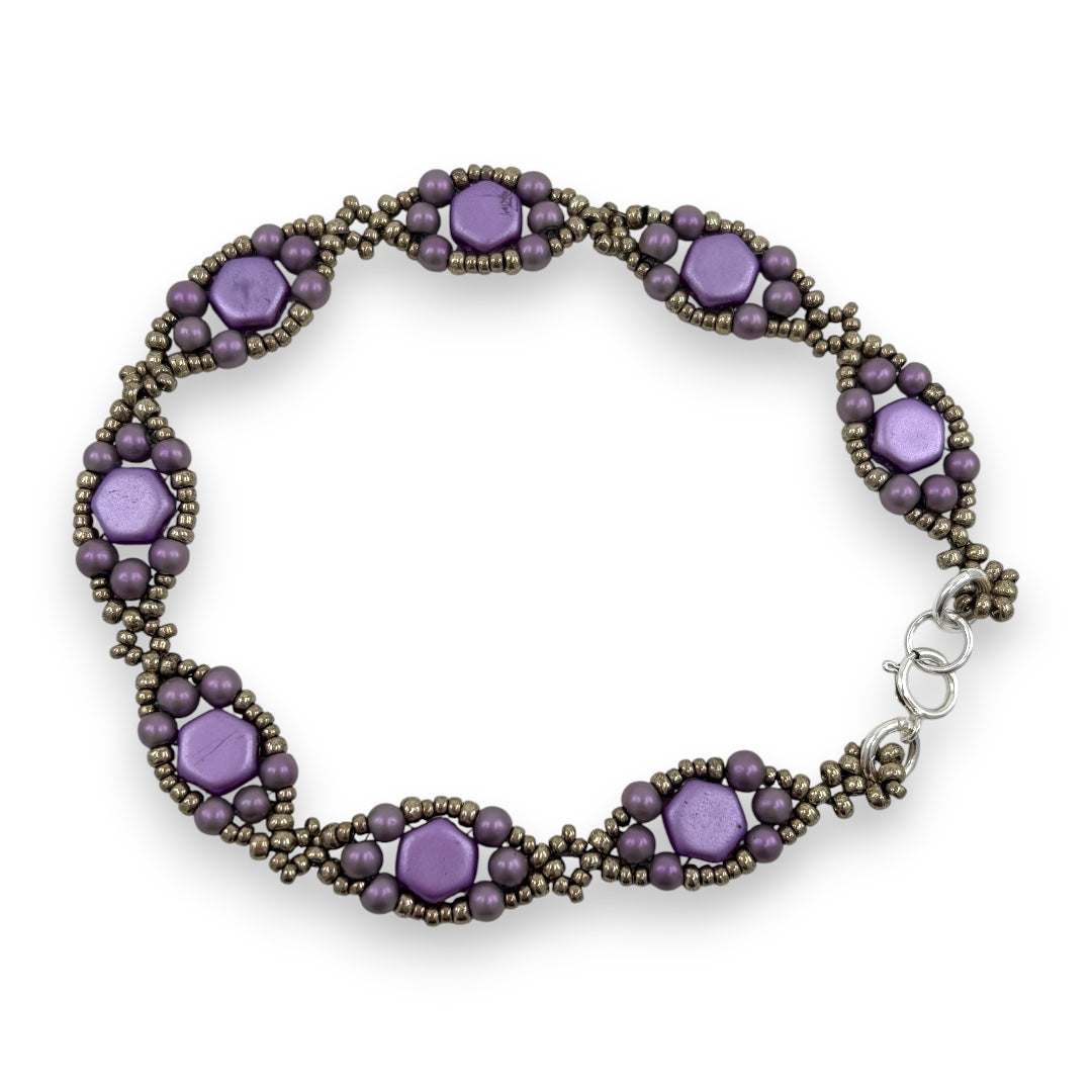 Indiana - Bracelet - Purple & Pewter