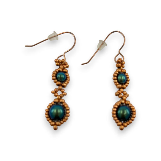 Audrey - Earrings - Copper & Green