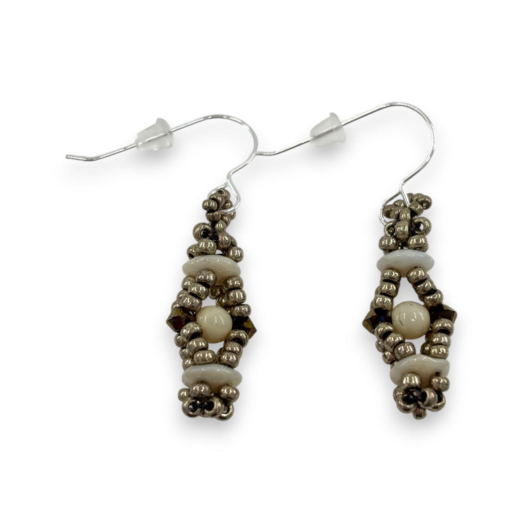 Craw Windows- Earrings - Ivory & Pewter