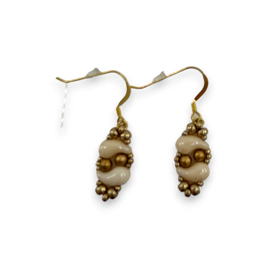 Paisley Pearls - Earrings - Cream & Gold