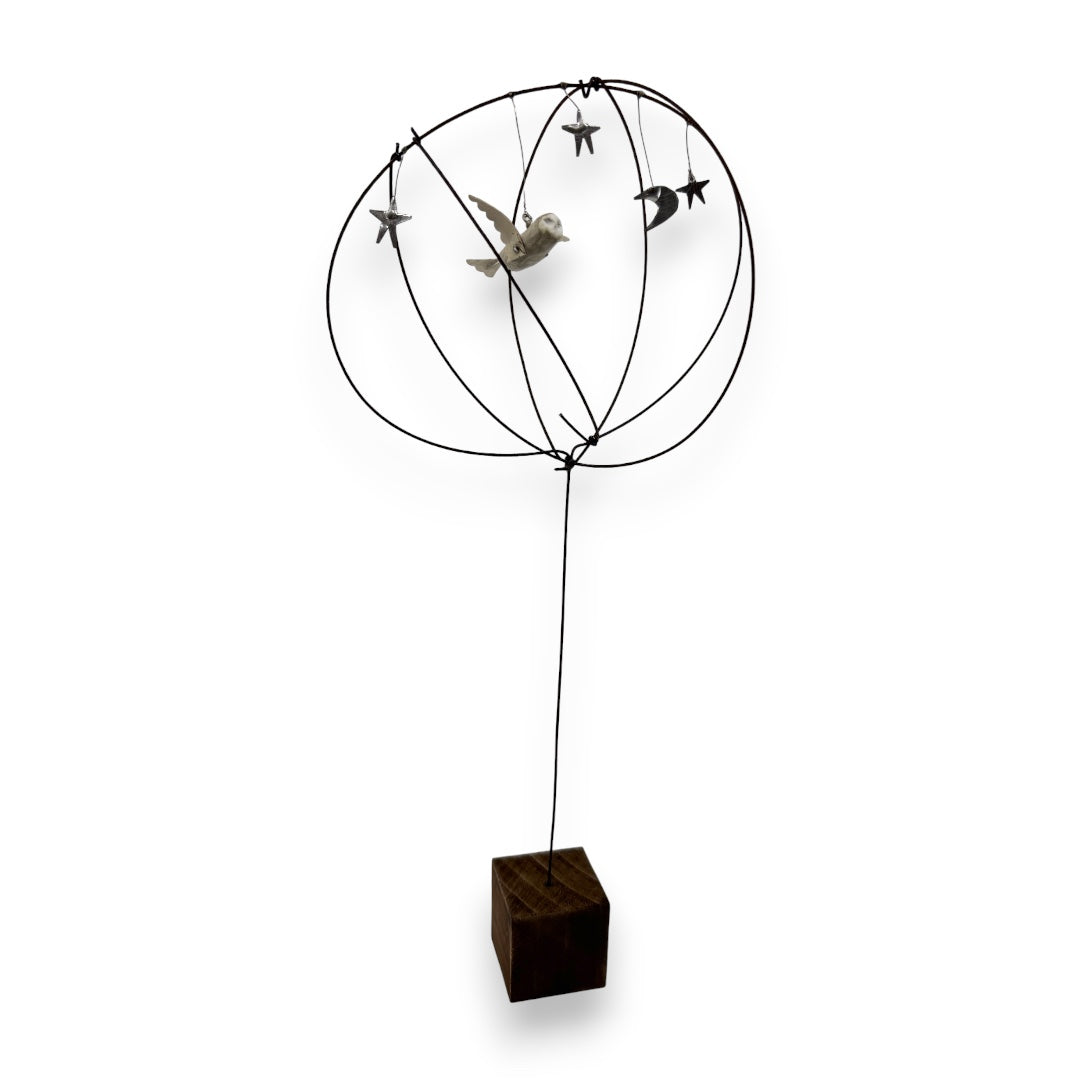 Ernest in the Wire Tree - Wood/Metal Sculpture