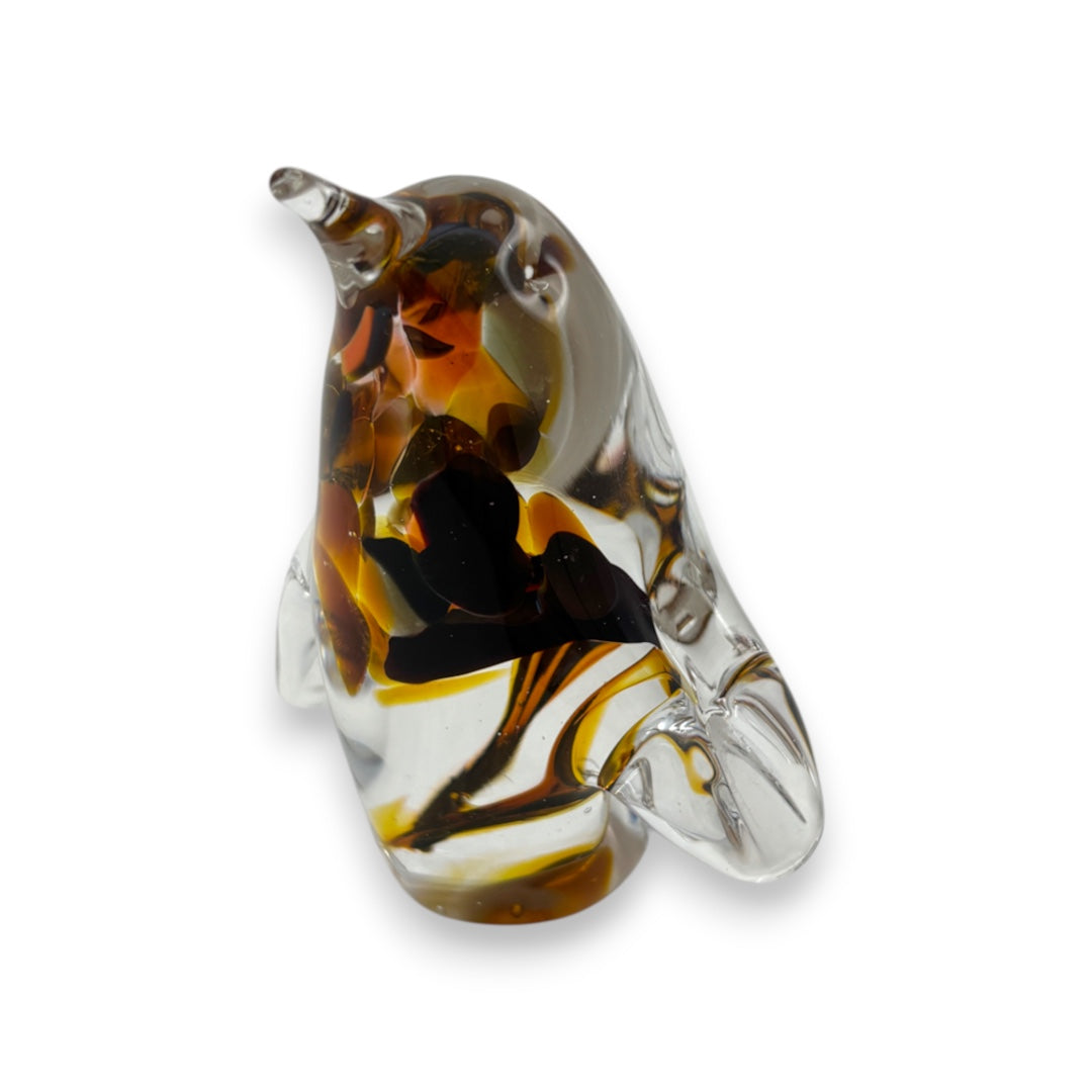 Penguin - Orange & Black Swirl - Small