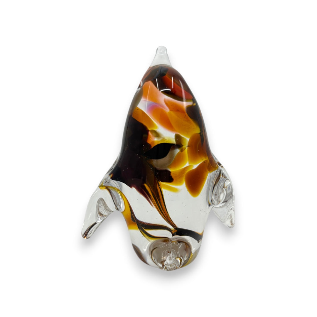 Penguin - Orange & Black Swirl - Small