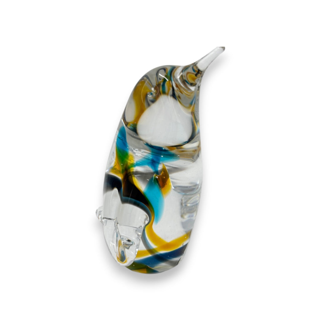 Penguin - Blue, Yellow & Black Swirl - Small