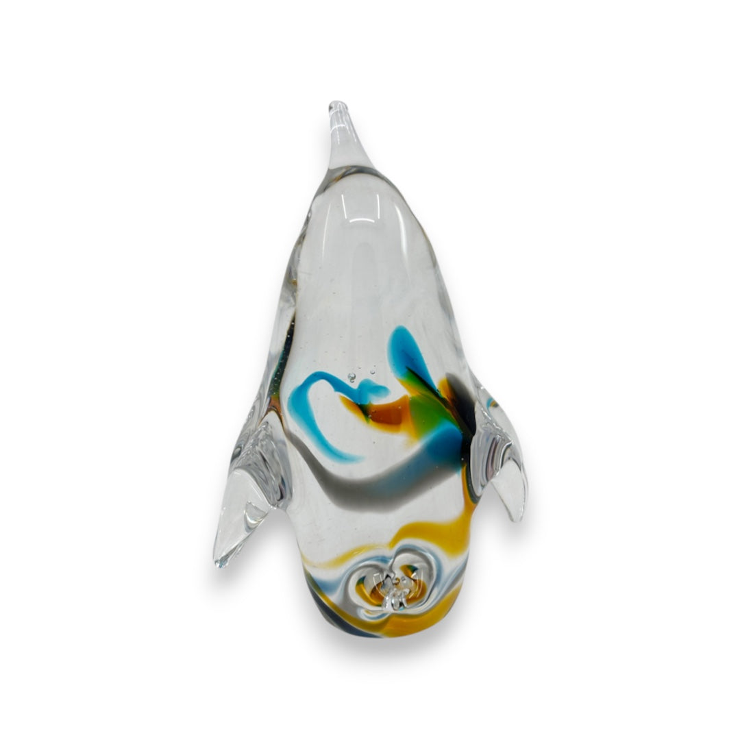Penguin - Blue, Yellow & Black Swirl - Small