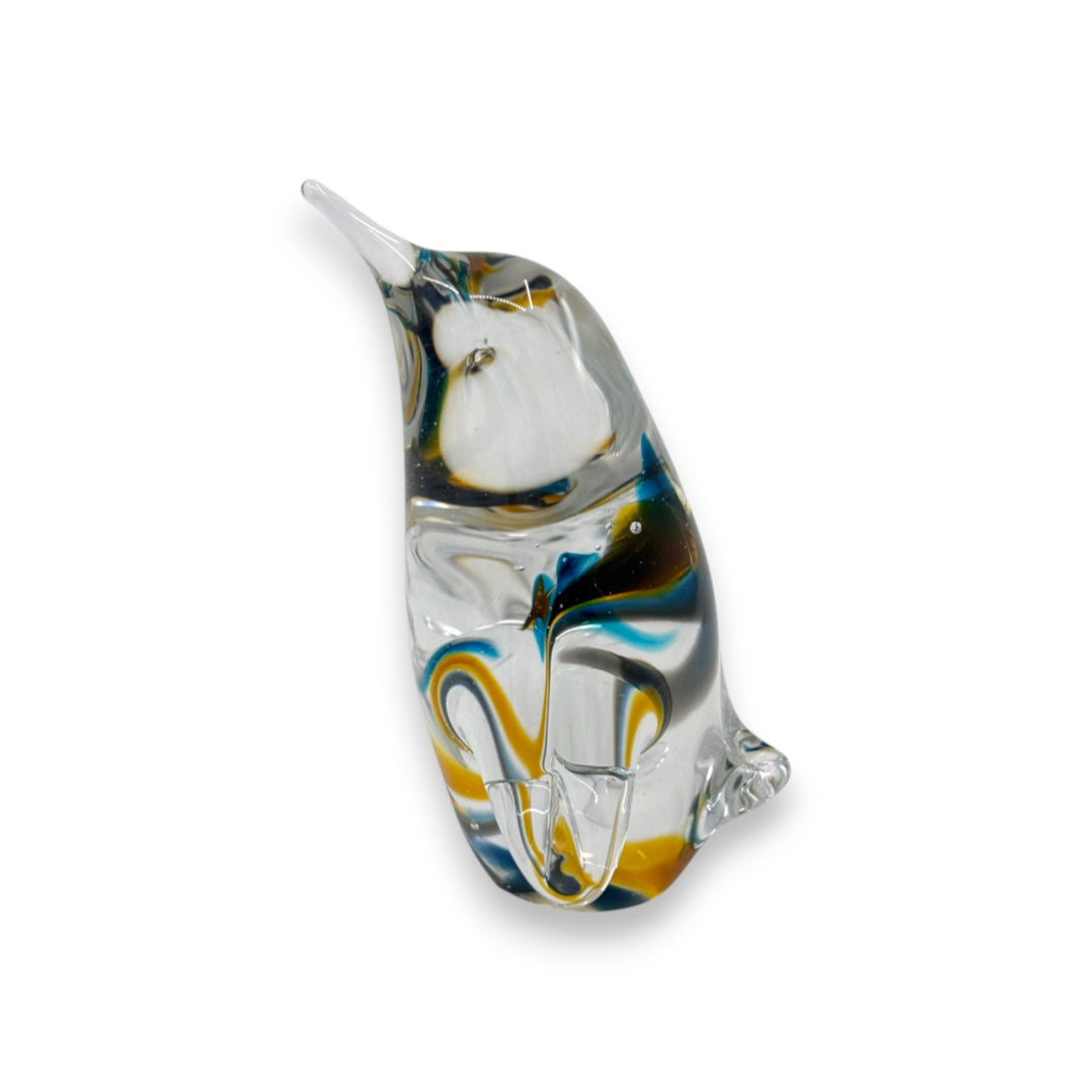 Penguin - Blue, Yellow & Black Swirl - Small