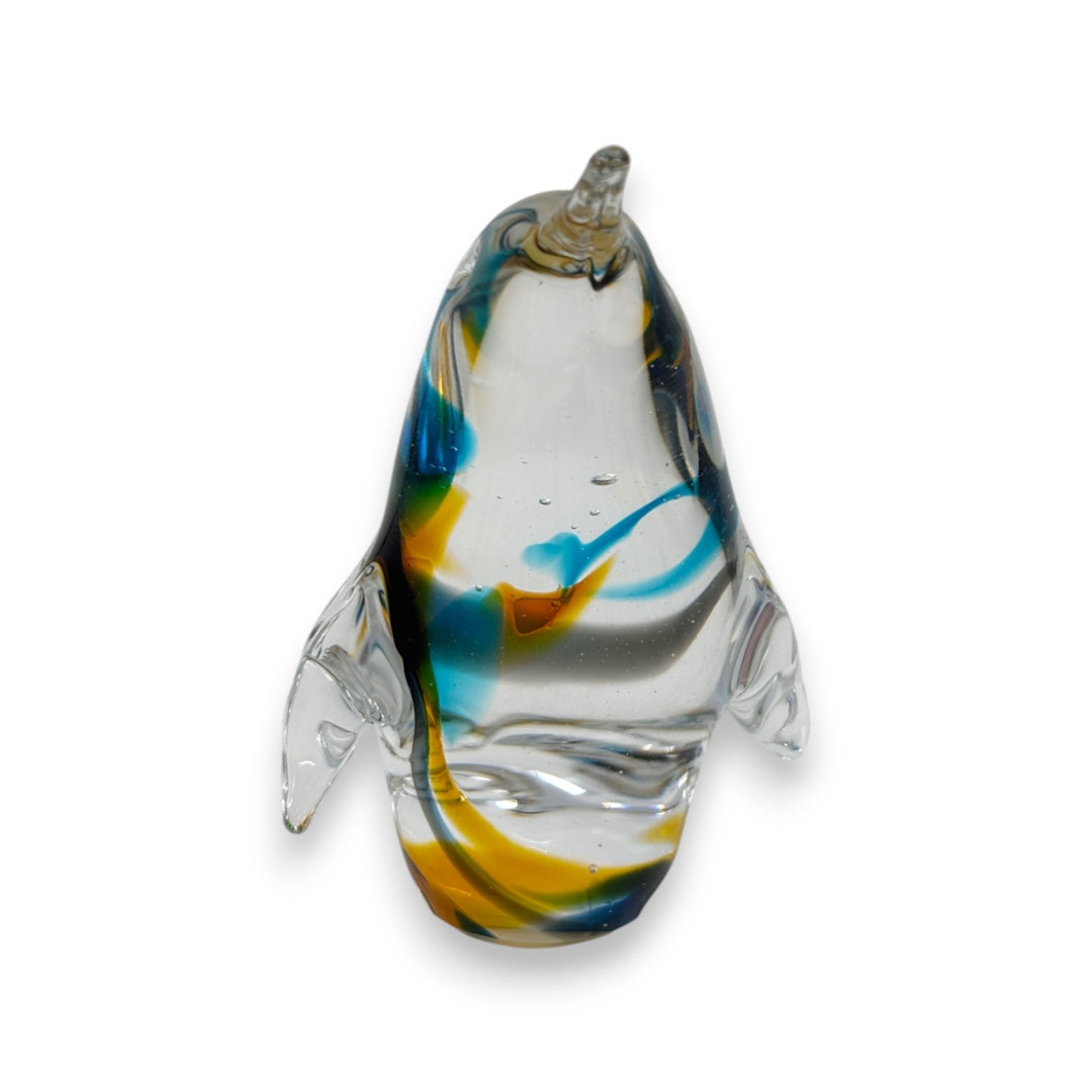 Penguin - Blue, Yellow & Black Swirl - Small