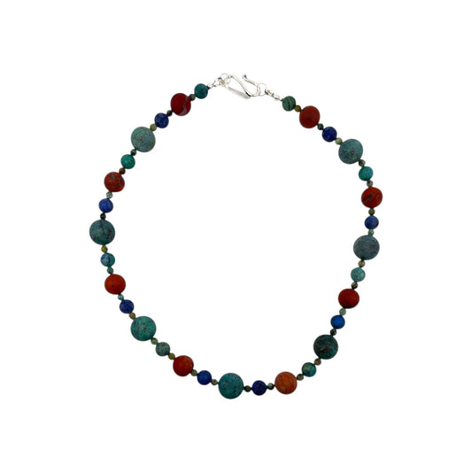 Necklace - Chrysocolla, African Turquoise, Red Jasper & Lapis Chrysocolla