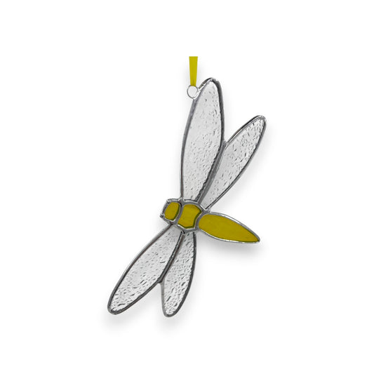Dragonfly - (Yellow) Hanger - Stained Glass