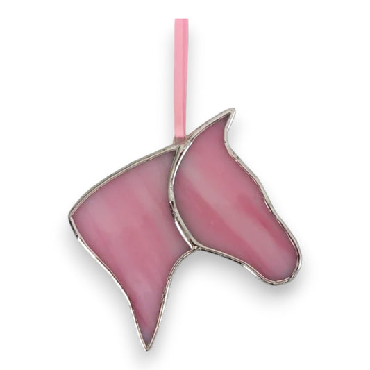 Horse Head - Pink Stained Glass