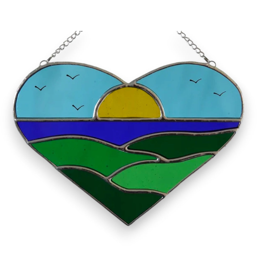 Heart - I Love To See The Sea Suncatcher - Stained Glass