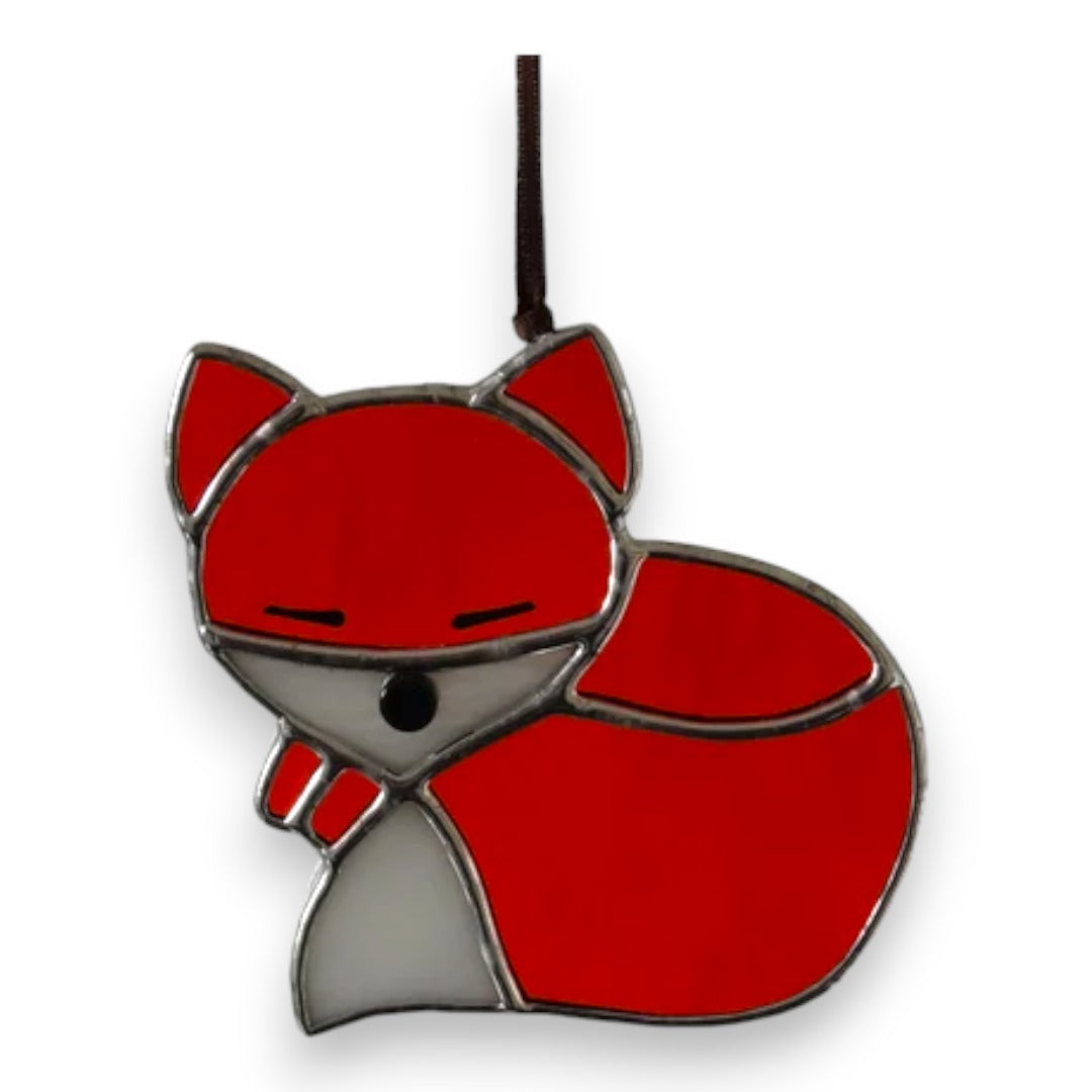 Fox Sleeping Hanger - Stained Glass