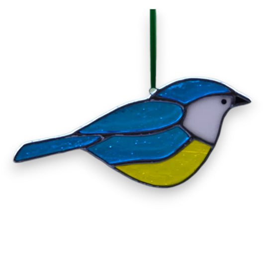 Blue Tit Hanger - Stained Glass