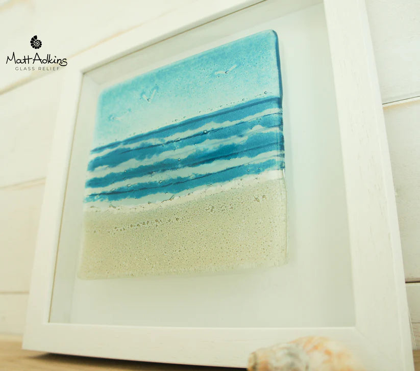 Framed Square - Beach - Fused Glass