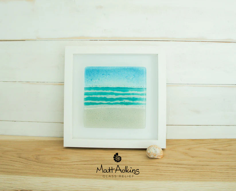 Framed Square - Beach - Fused Glass