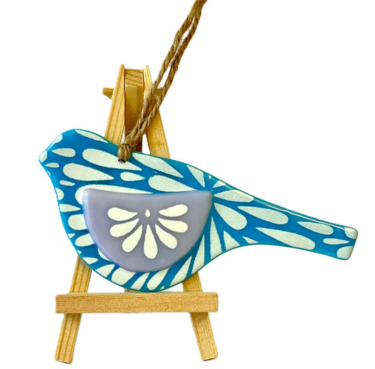 Scandi Pop Folk Bird - Blue