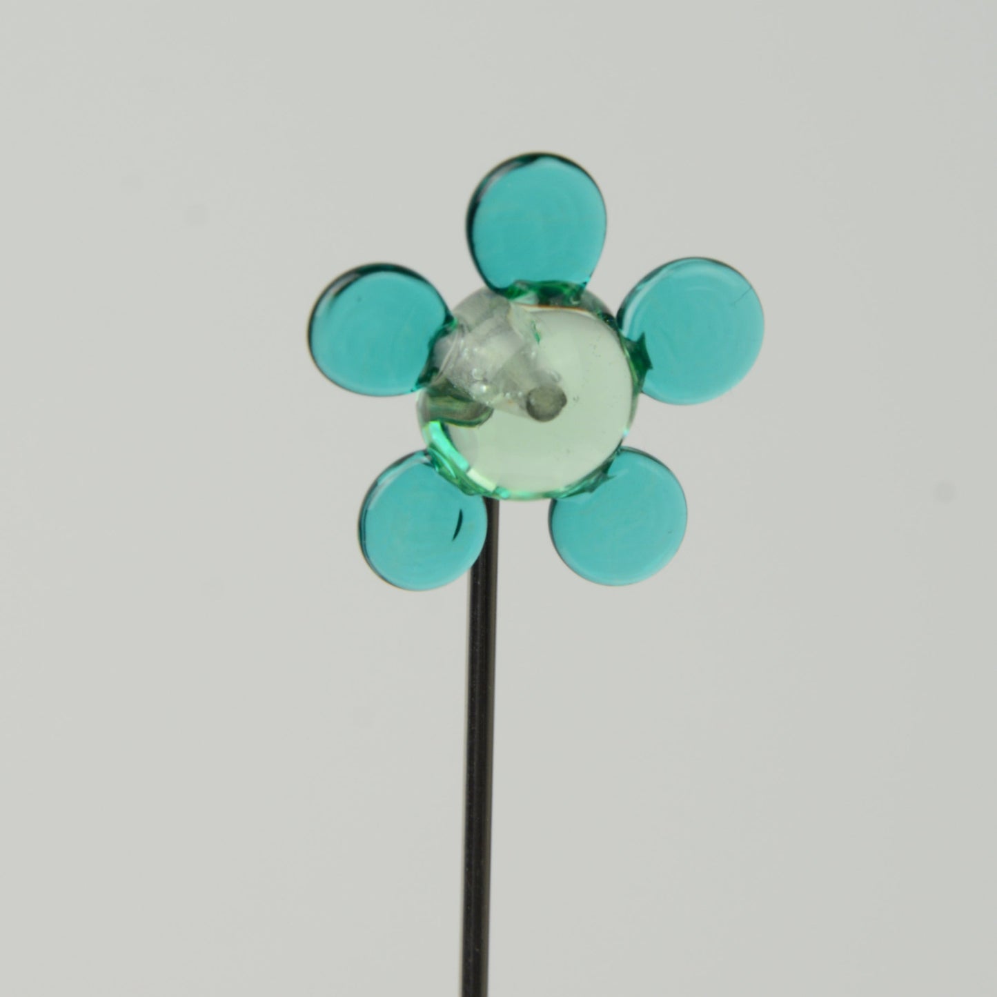 Flower (Turquoise) - Handmade Glass Plant Stake