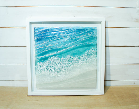 Framed - Toe Tickling Tide Square - Fused Glass