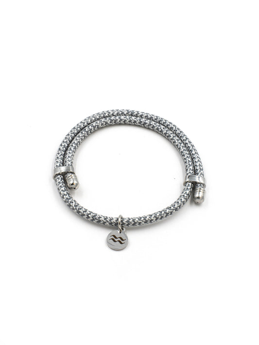 Aqua Beach Cork Bracelet - Adjustable - Grey