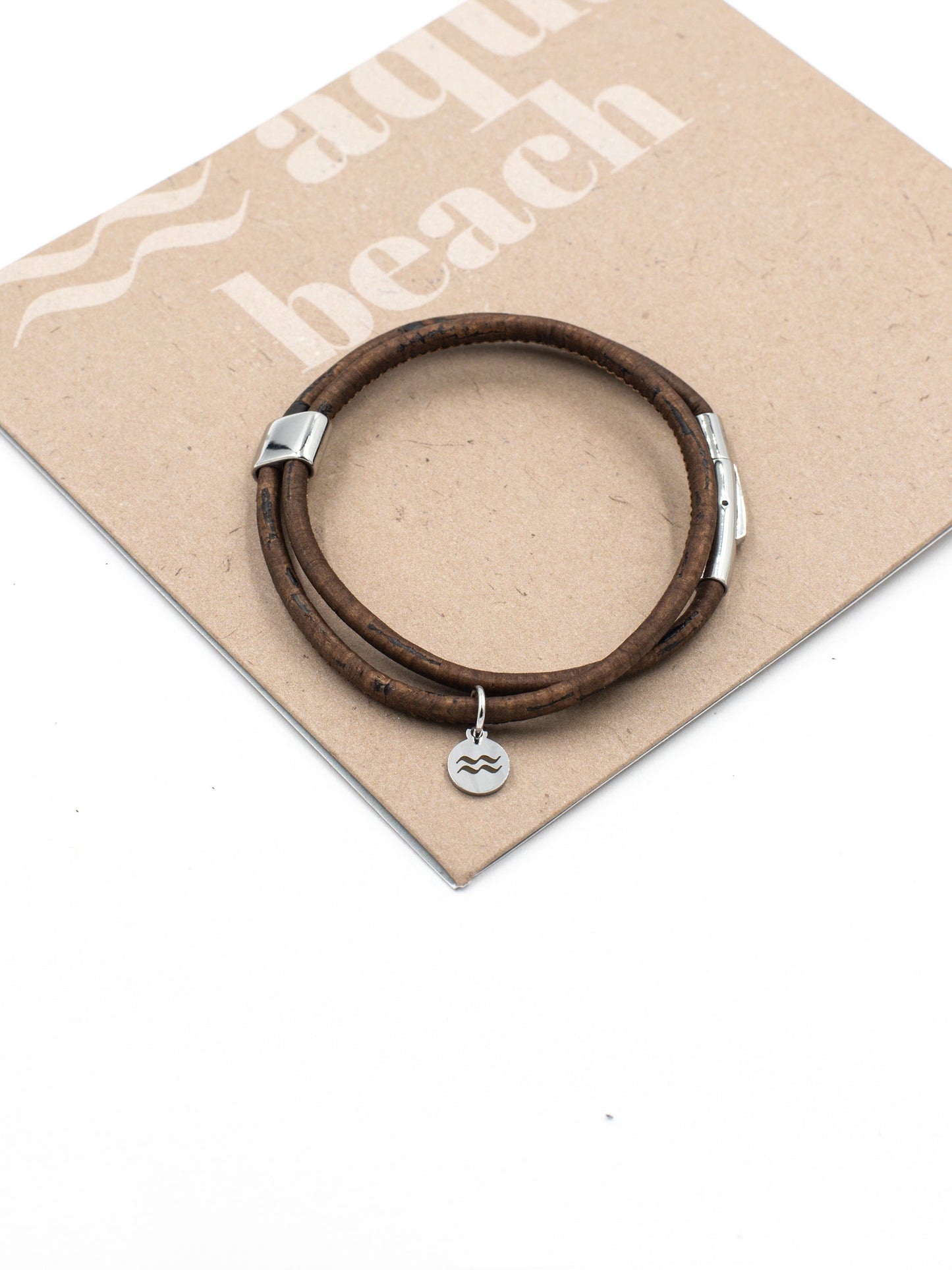 Aqua Beach Cork Bracelet - Chestnut