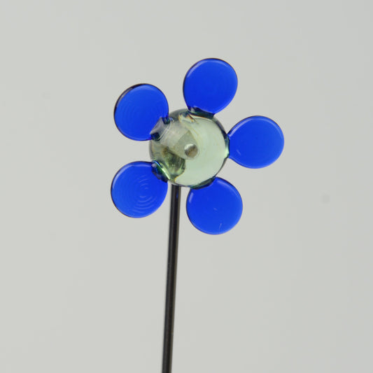 Flower (Blue) - Handmade Glass Plant Stake