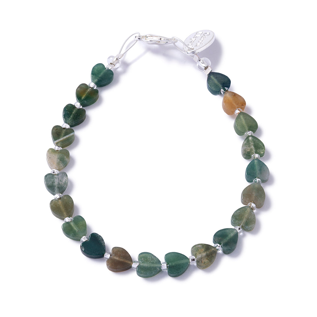 Gemstone Agate Hearts - Forest NEW