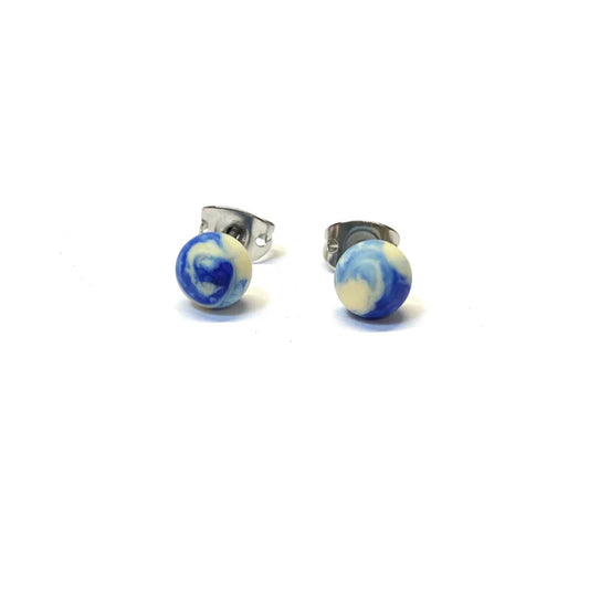 Frosted - Delft Glass Stud Earrings