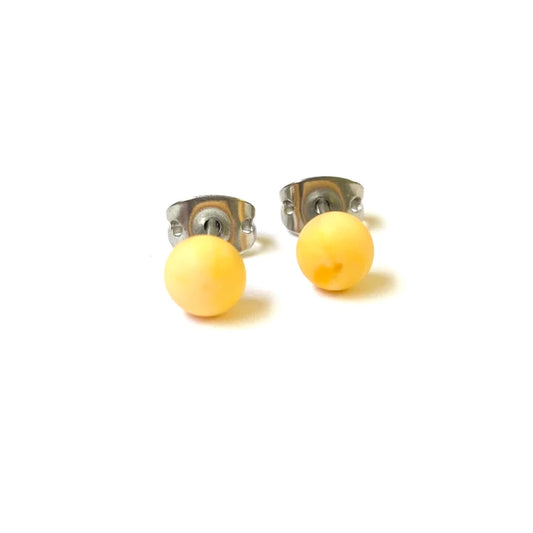 Frosted - Lemon Glass Stud Earrings
