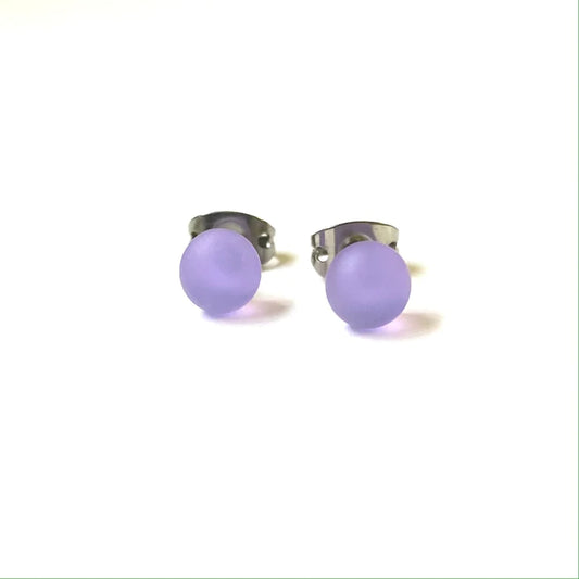 Frosted - Crocus Glass Stud Earrings