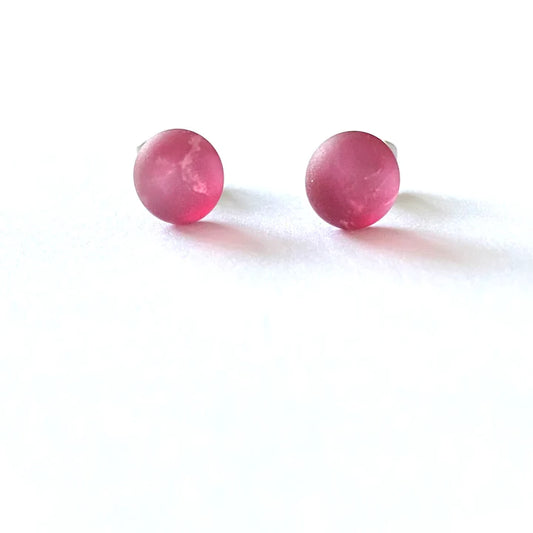 Frosted - Amaranthine Glass Stud Earrings