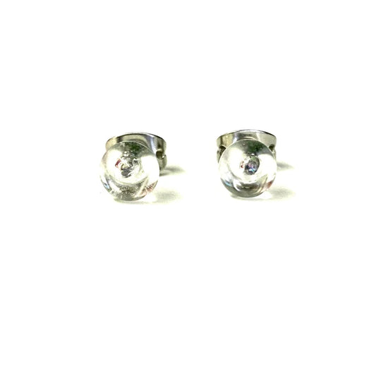 Mini - Clear Glass Stud Earrings